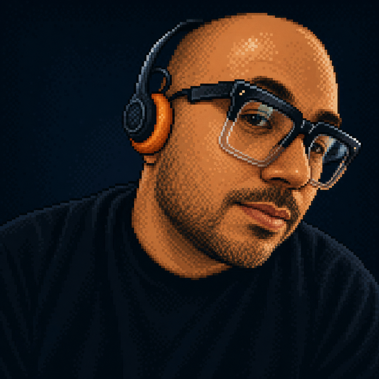 Retrato pixel art de Fénix Castro